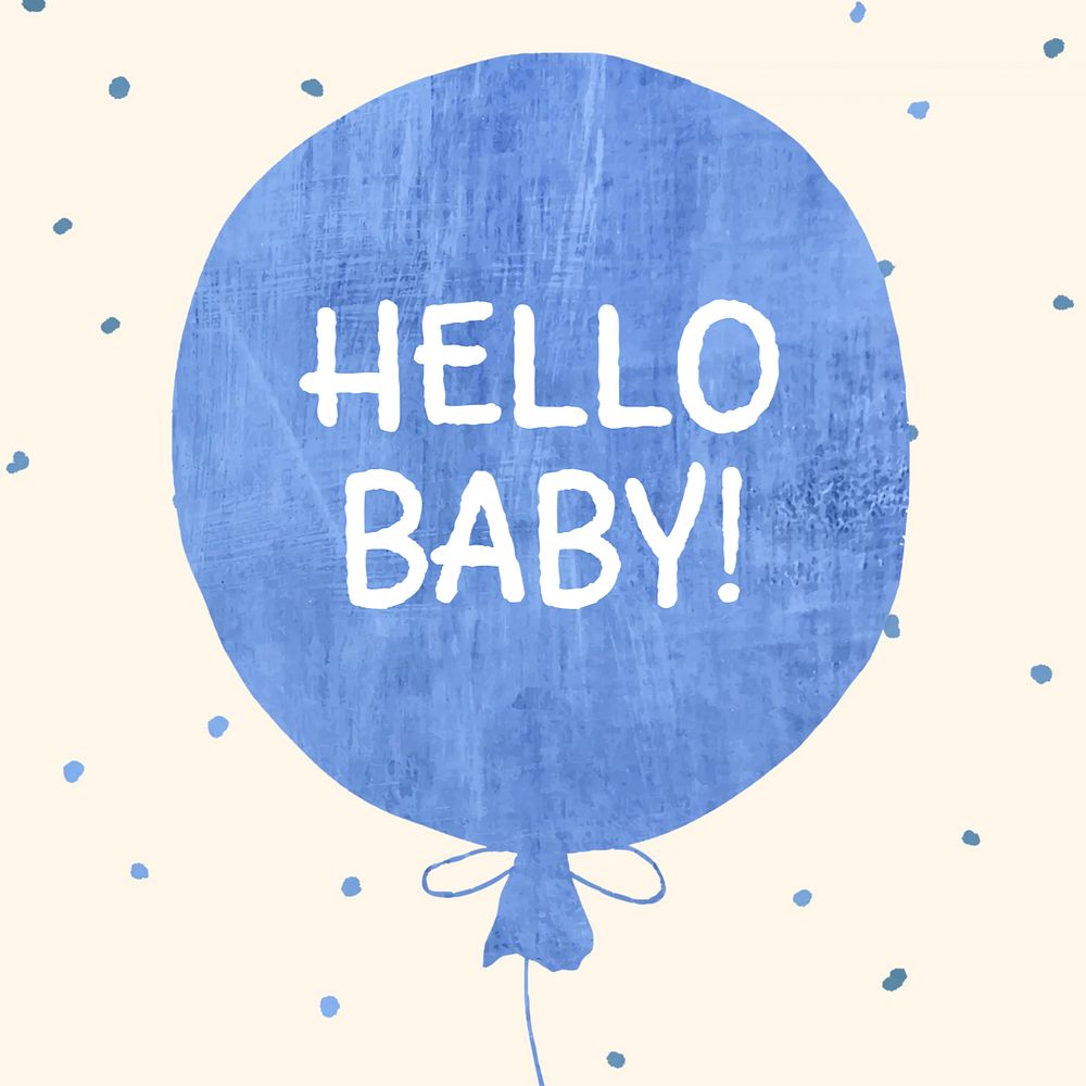 Hello baby Instagram post template, editable text