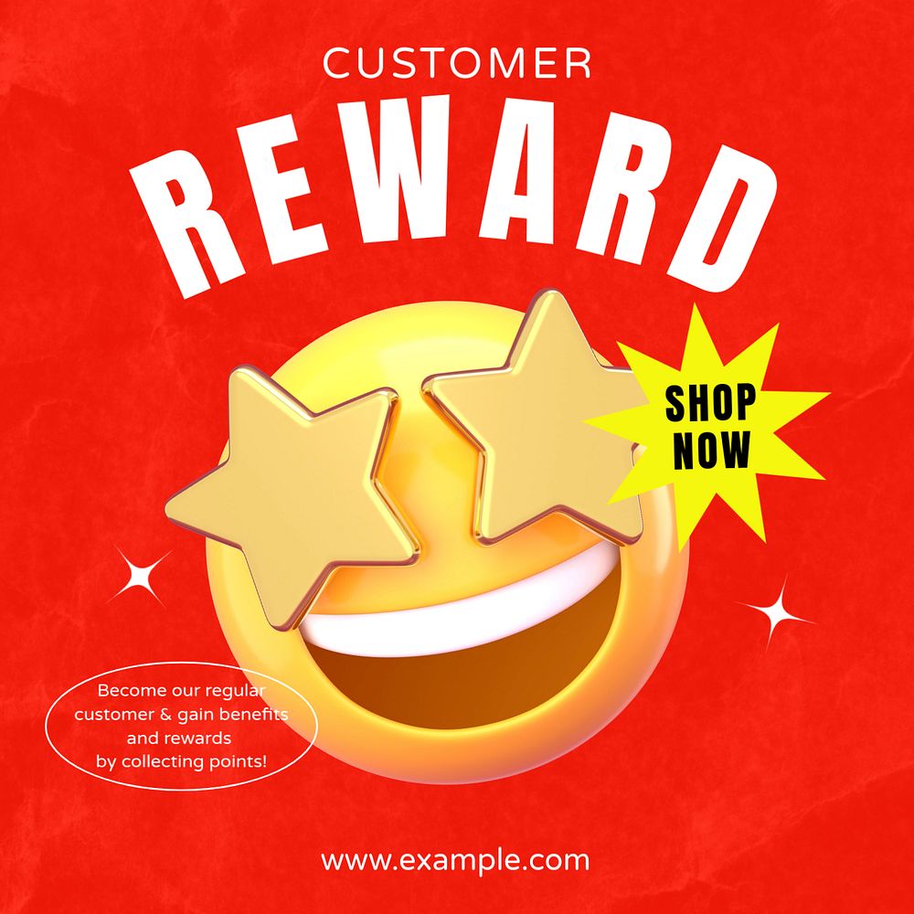 Customer reward Instagram post template, editable text