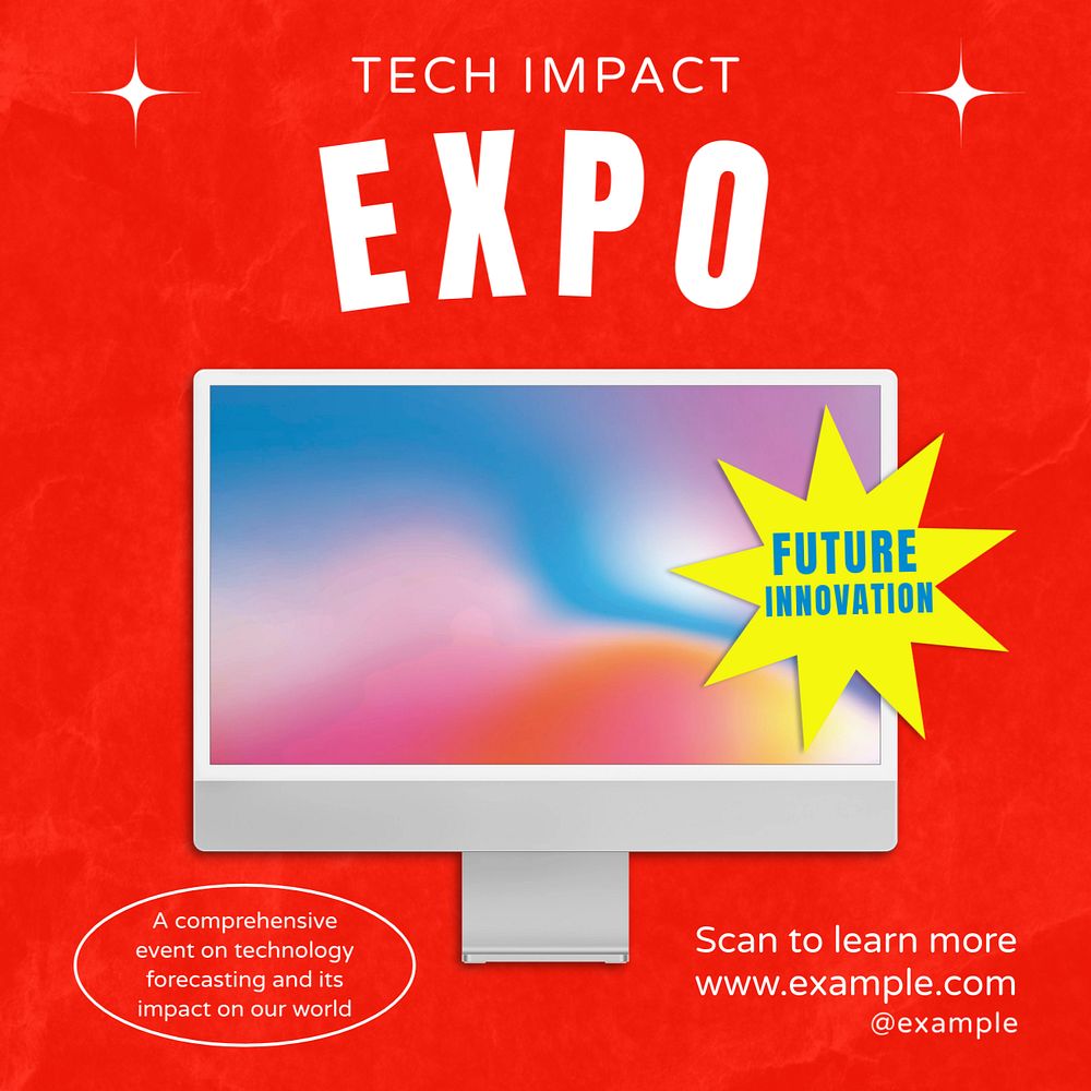 Tech impact expo Instagram post template, editable text