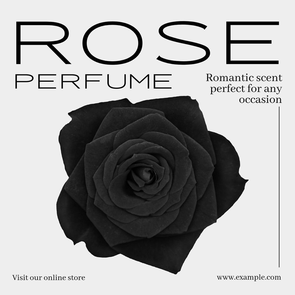 Rose perfume Instagram post template, editable text