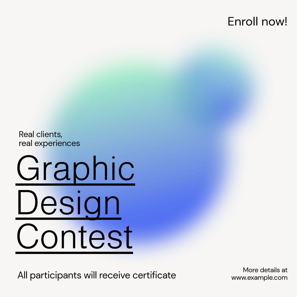 Design contest Instagram post template, editable text