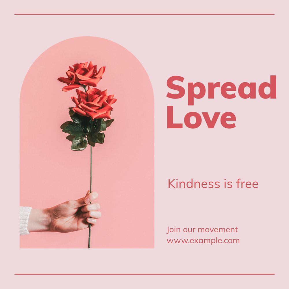 Spread love Instagram post template, editable text