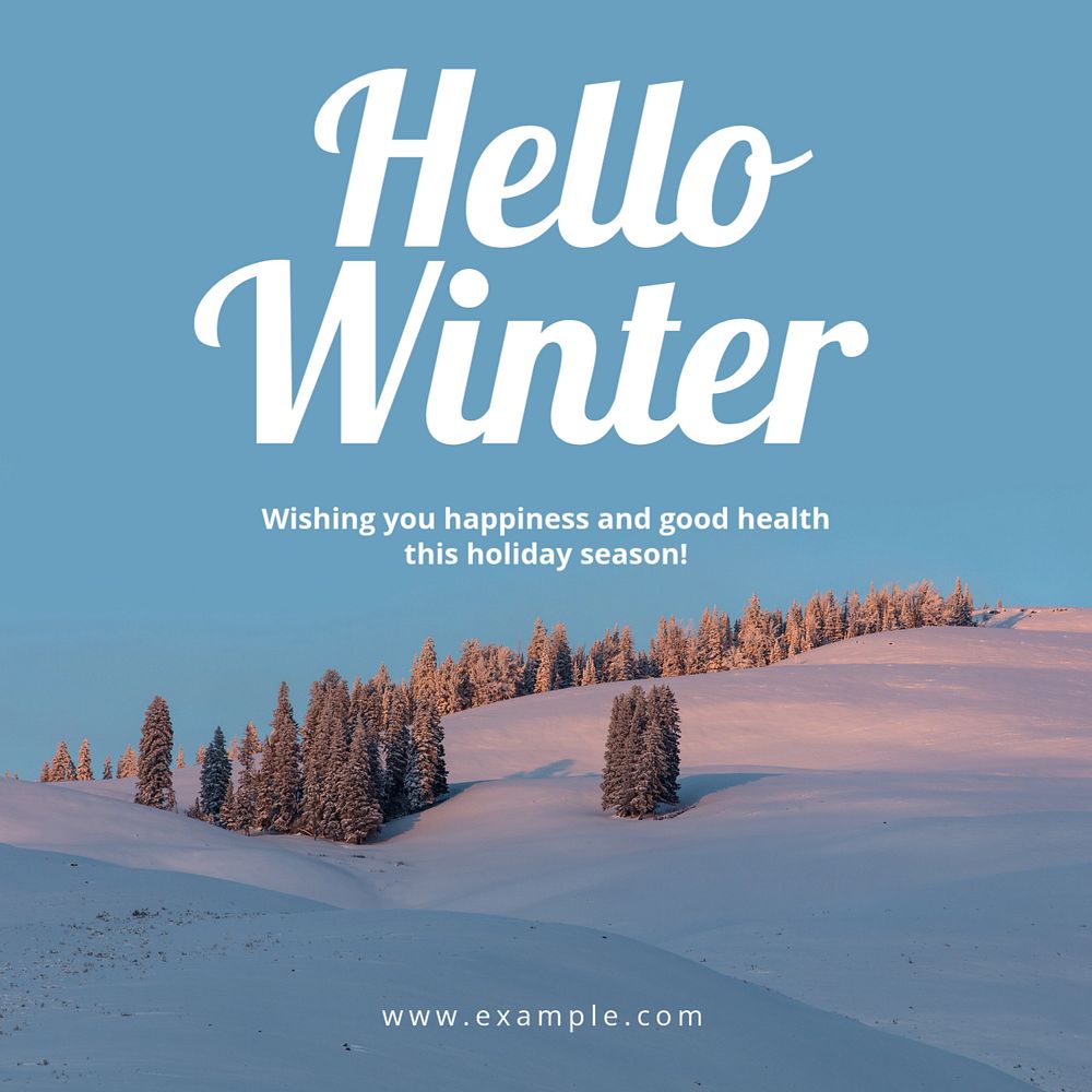 Happy winter Instagram post template, editable text