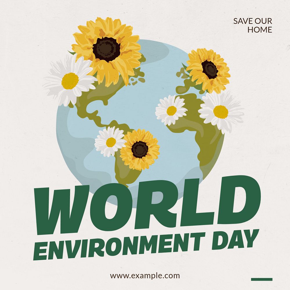 World environment day Instagram post template, editable text