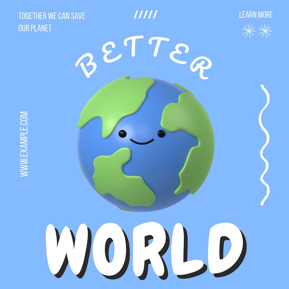 Better planet Instagram post template, editable text