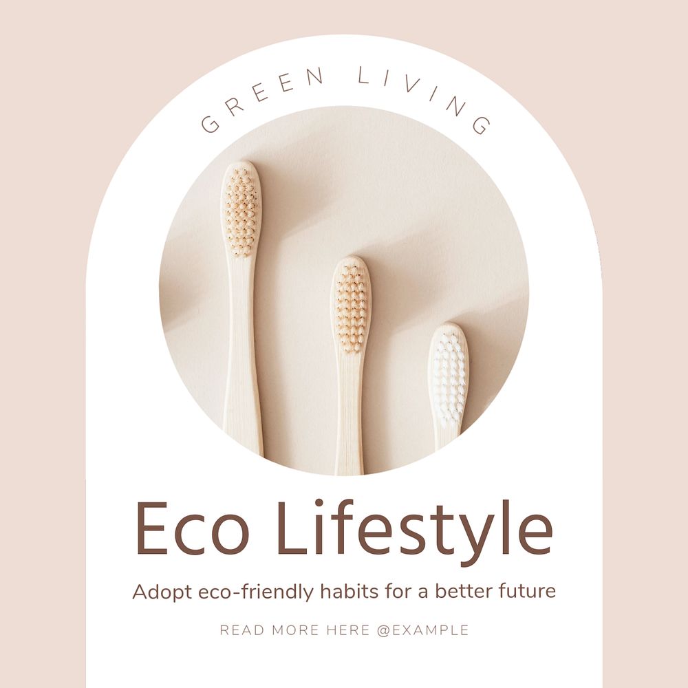 Eco lifestyle Instagram post template, editable text