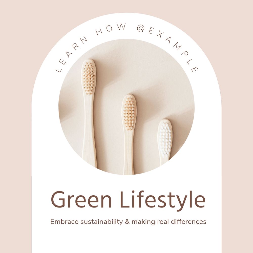 Green lifestyle Instagram post template, editable text