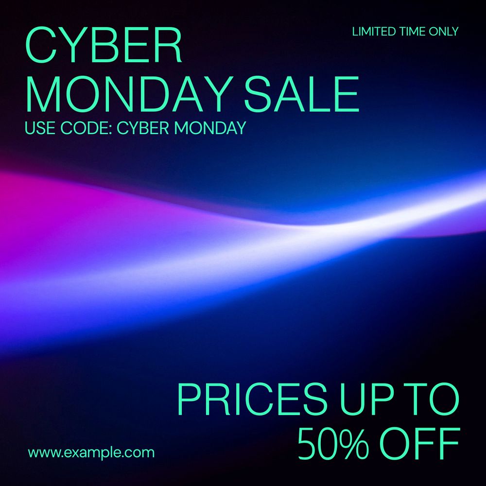 Cyber Monday sale Instagram post template, editable text