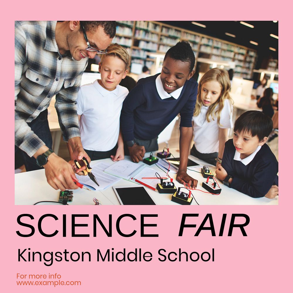 Science Fair Instagram post template, editable text