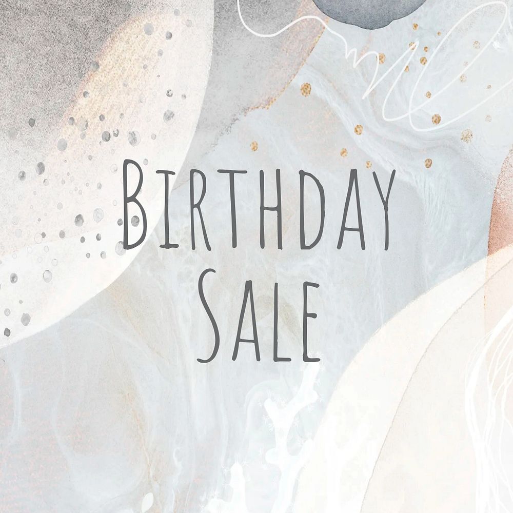 Birthday sale Instagram post template, editable text