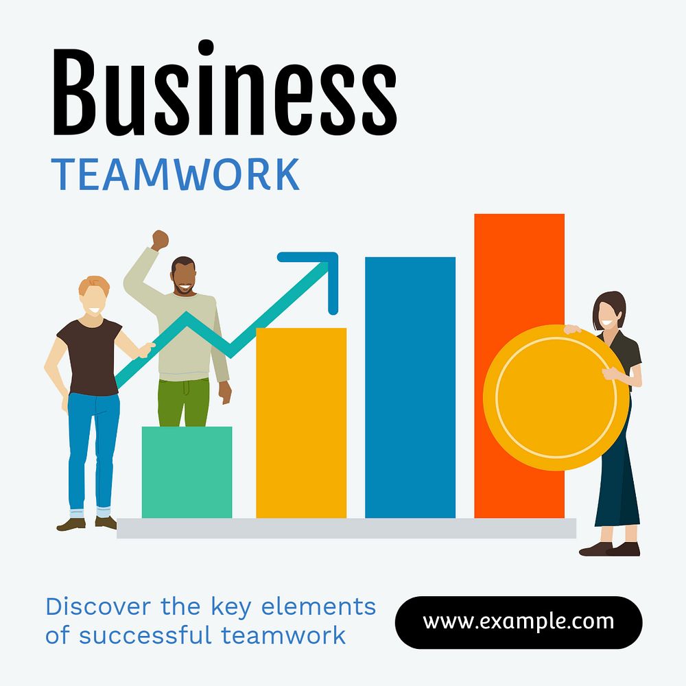 Business teamwork Instagram post template, editable text