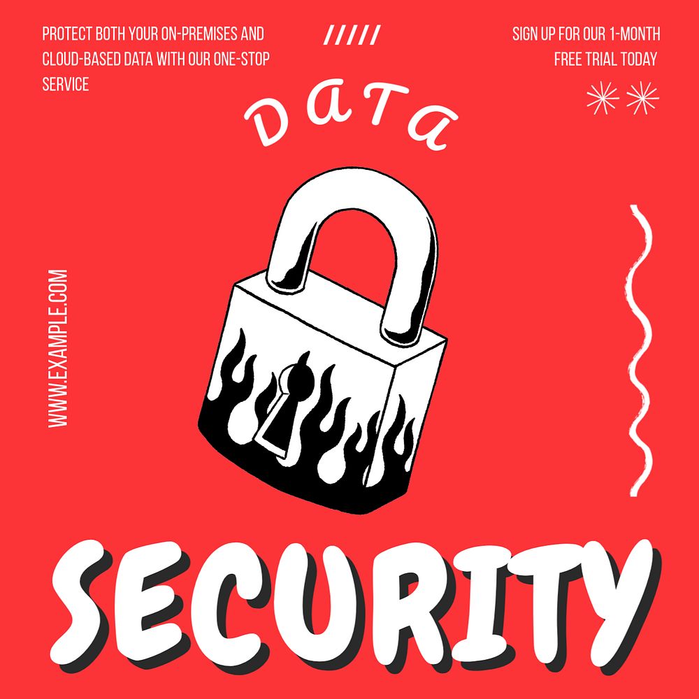 Data security Instagram post template, editable text