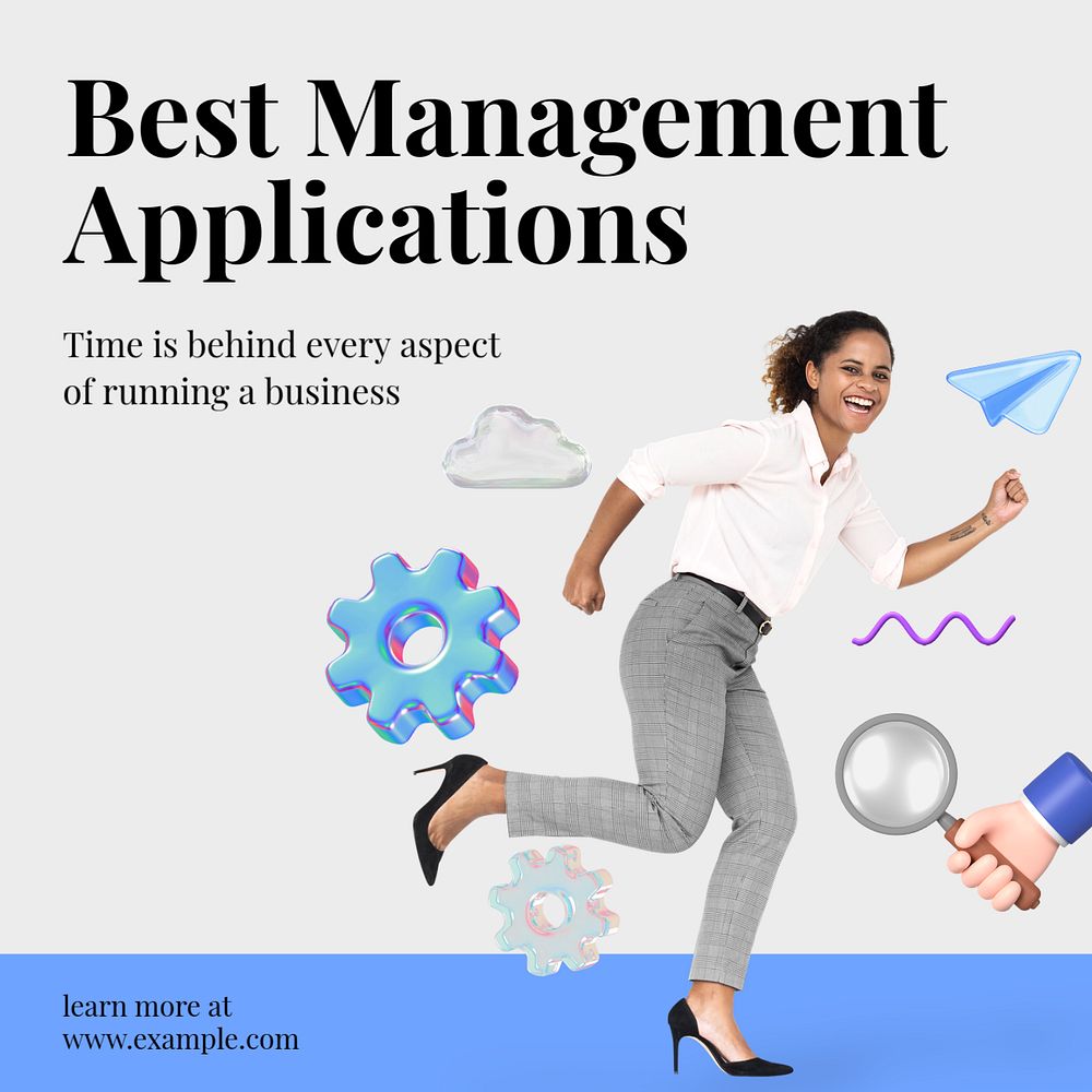 Management applications Instagram post template, editable text