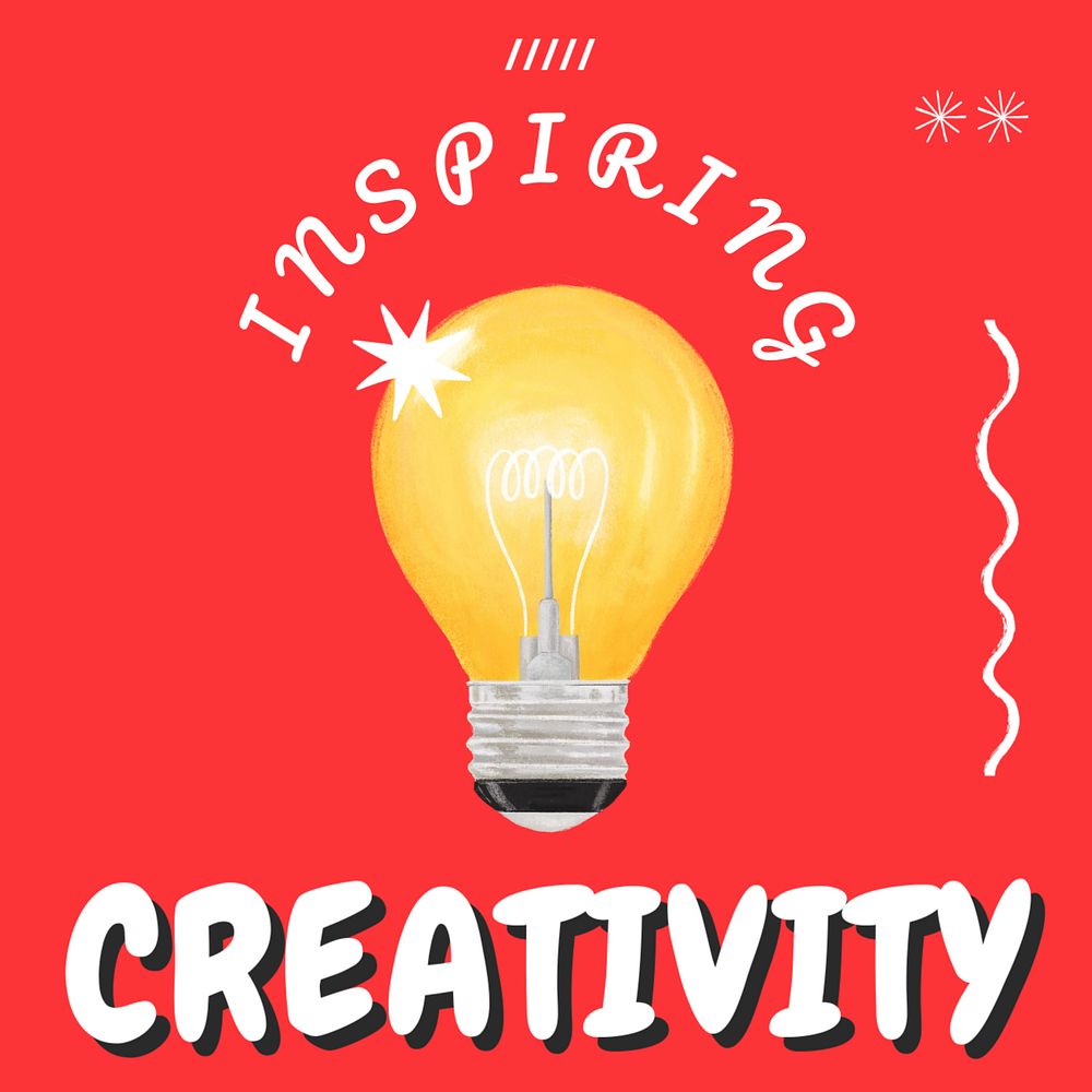 Inspiring creativity Instagram post template, editable text