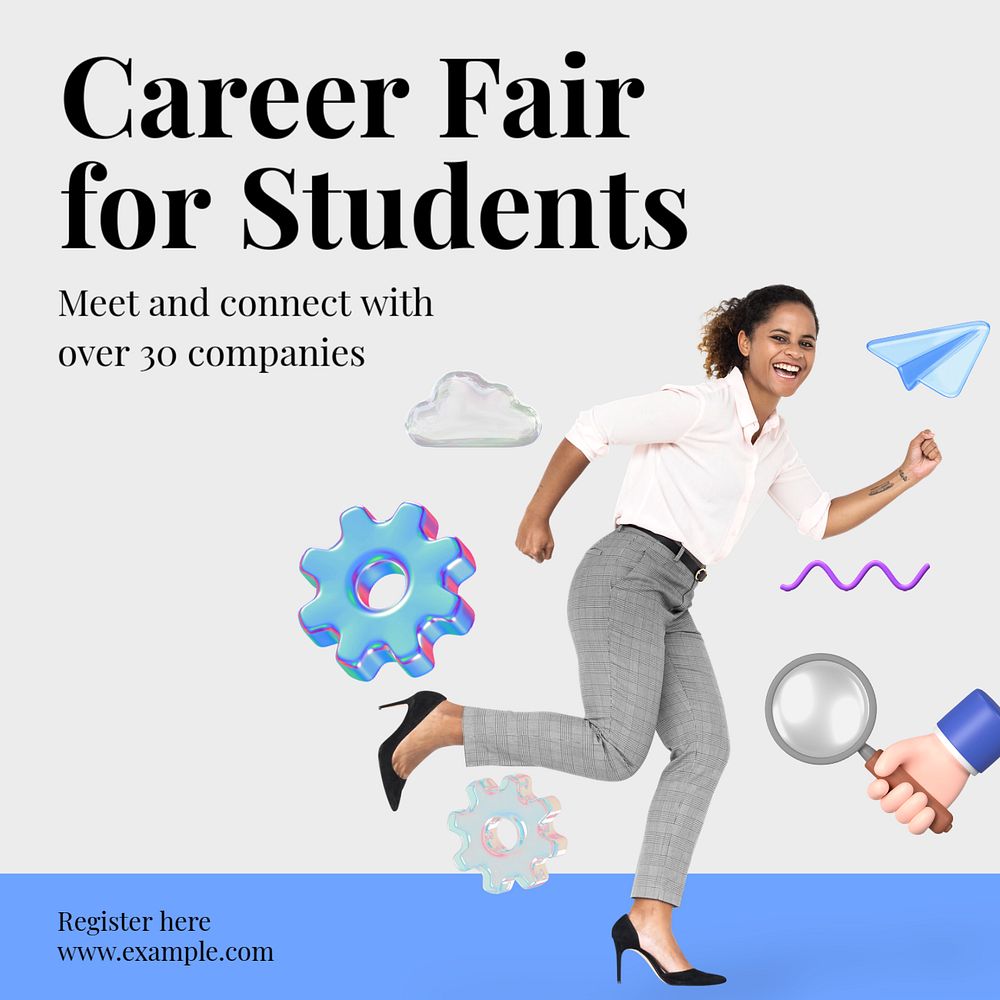 Career fair Instagram post template, editable text