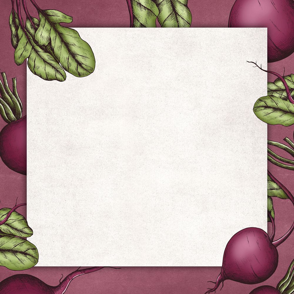 Beetroot frame editable beige background