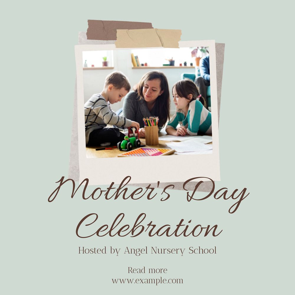 Mother's day celebration post template, editable social media design