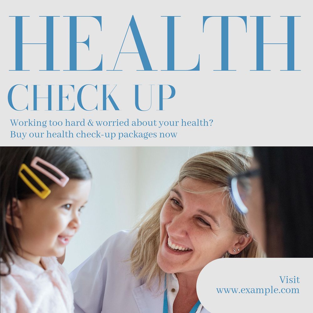 Health checkup Facebook post template, editable design