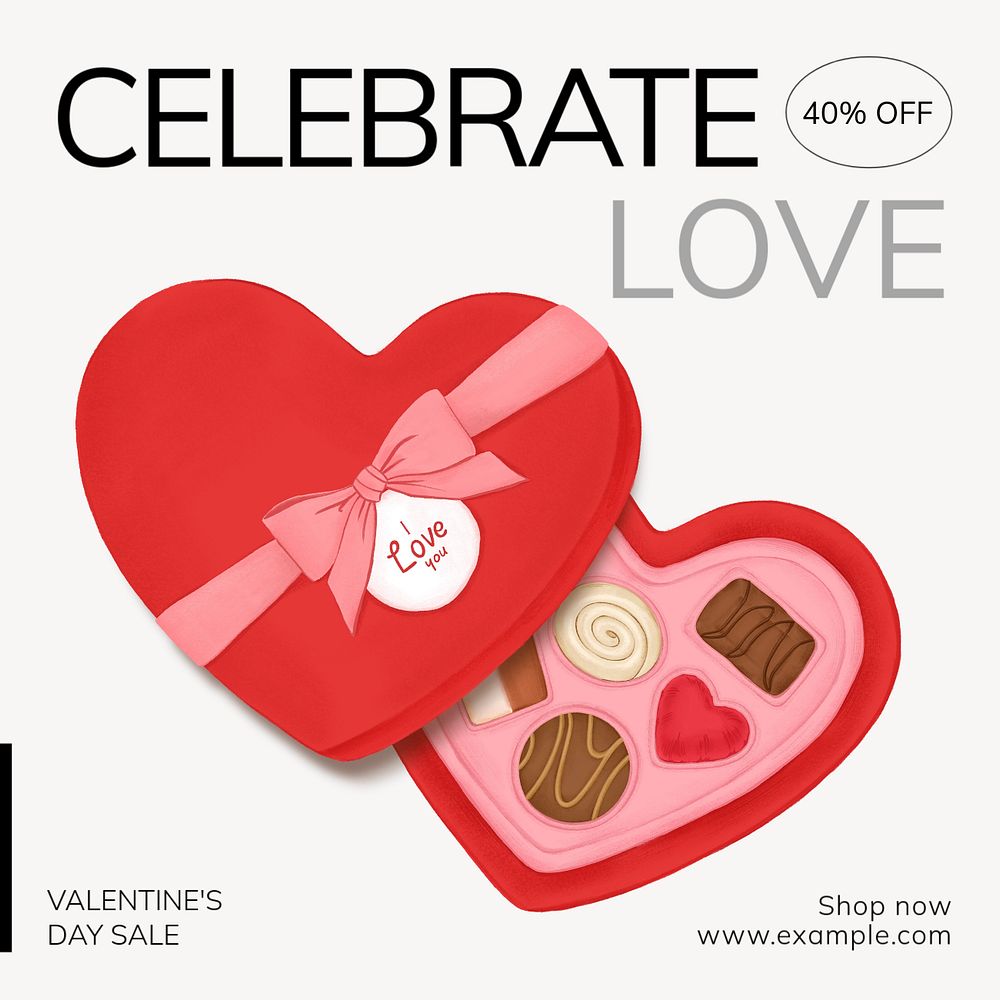 Celebrate love sale Instagram post template, editable text