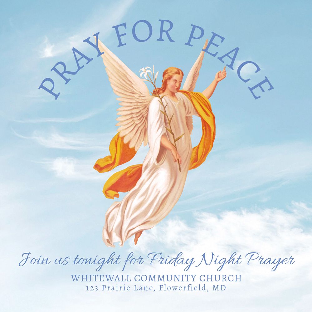 Pray for peace Instagram post template, editable text