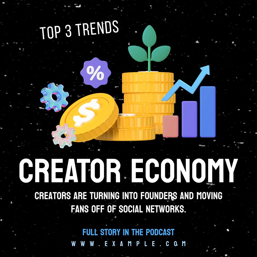 Creator economy Instagram post template, editable text