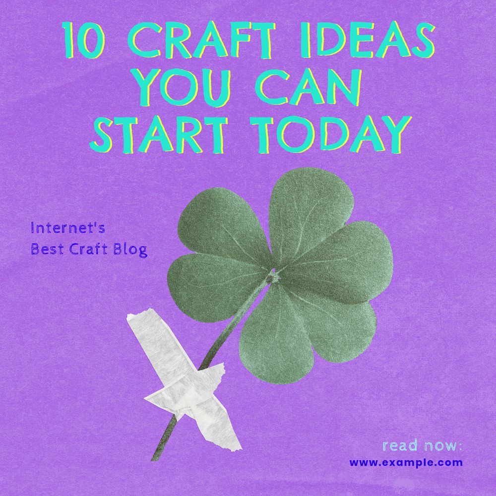 Craft ideas Instagram post template, editable text