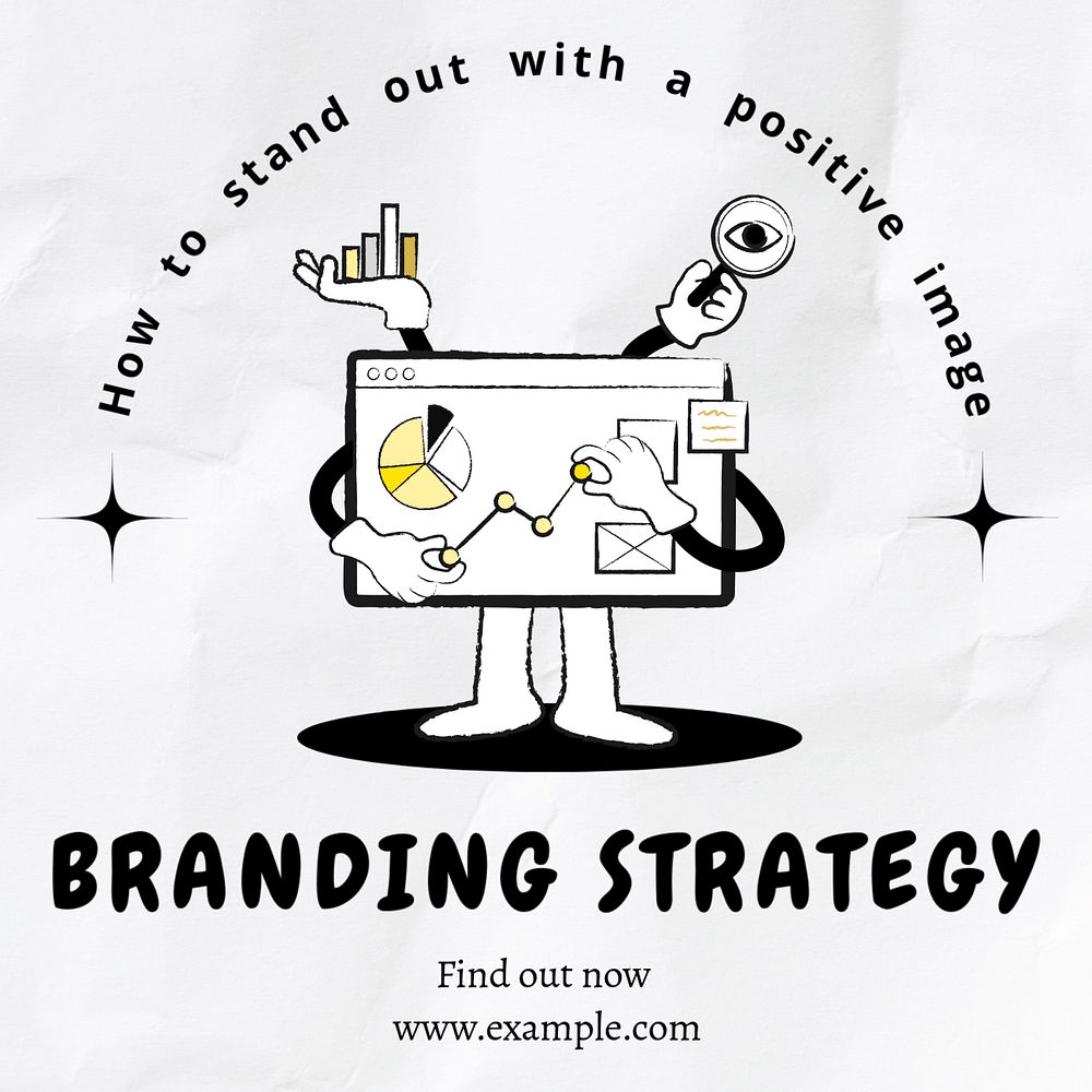 Branding strategy Instagram post template, editable text