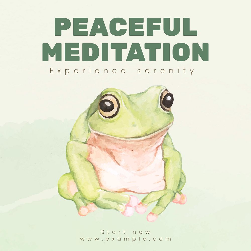 Peaceful meditation Instagram post template, editable text