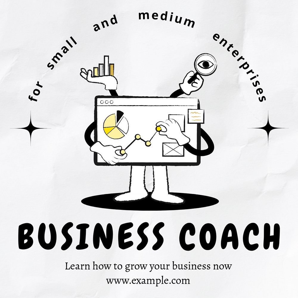 business coach Instagram post template, editable text