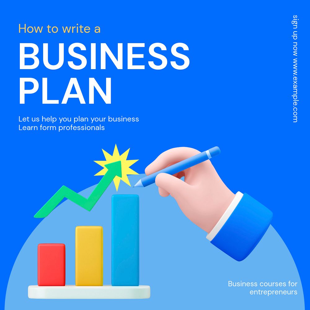 business plan Instagram post template, editable text