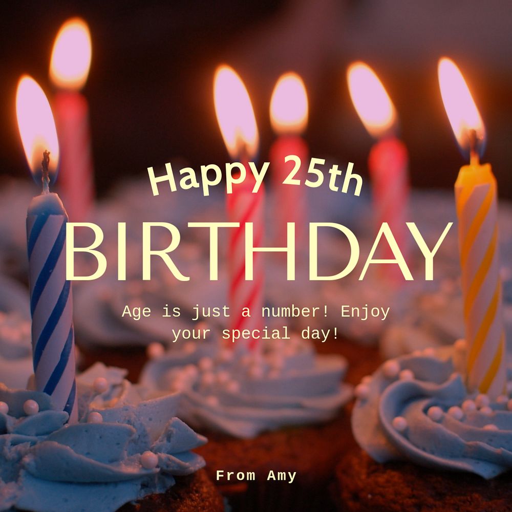 Happy birthday Instagram post template, editable text