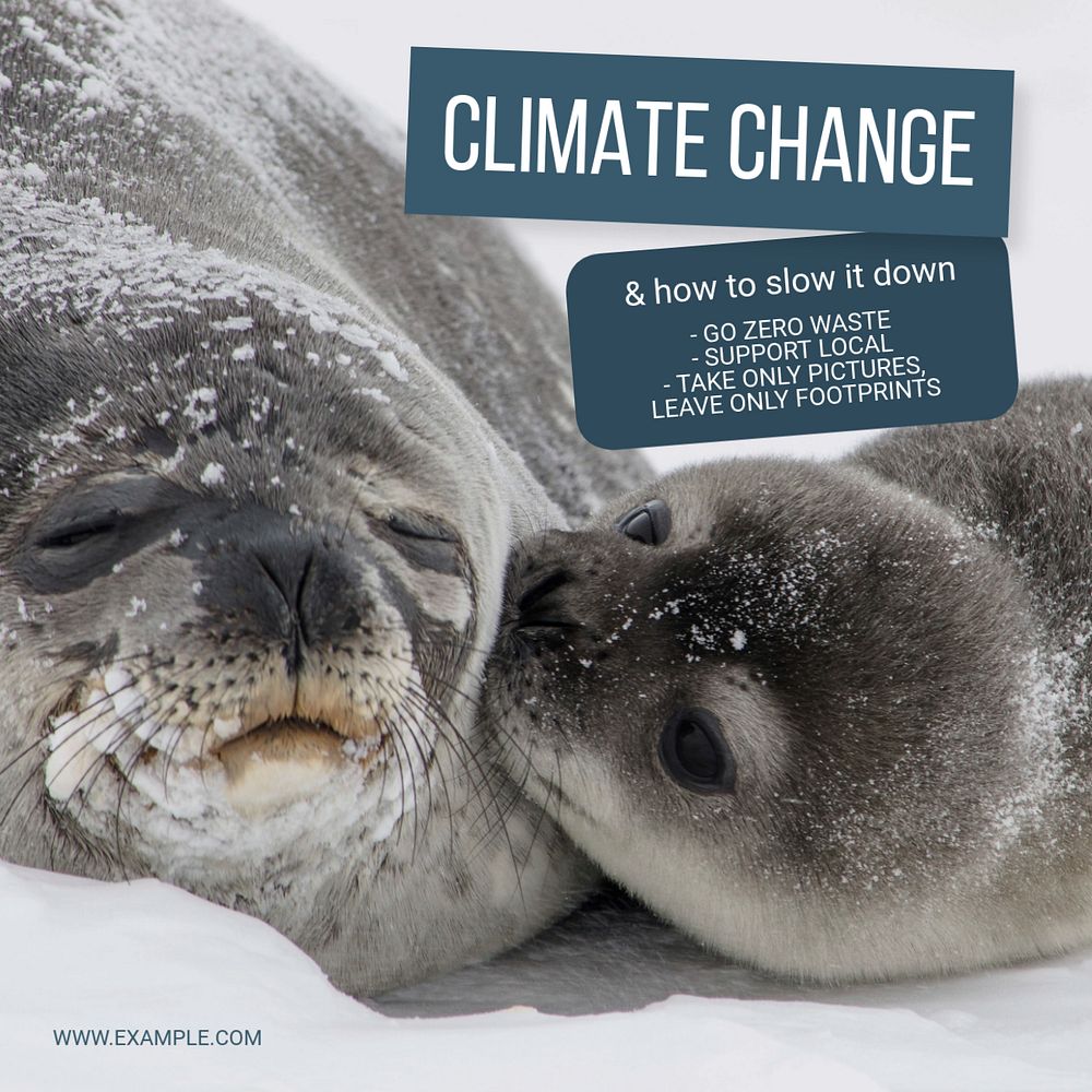 Climate change Instagram post template, editable text