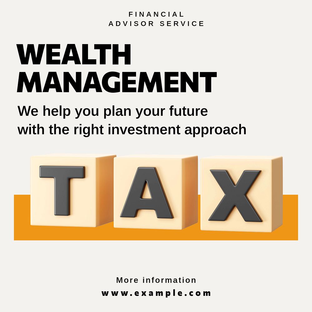 Wealth management Instagram post template, editable text