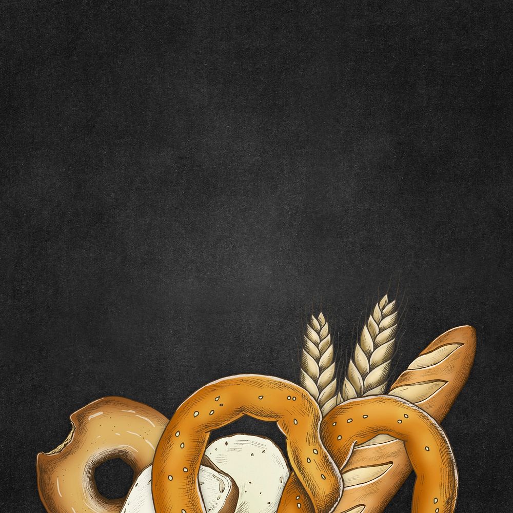 Bread border editable black background