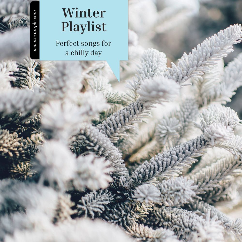 Winter playlist Instagram post template, editable text