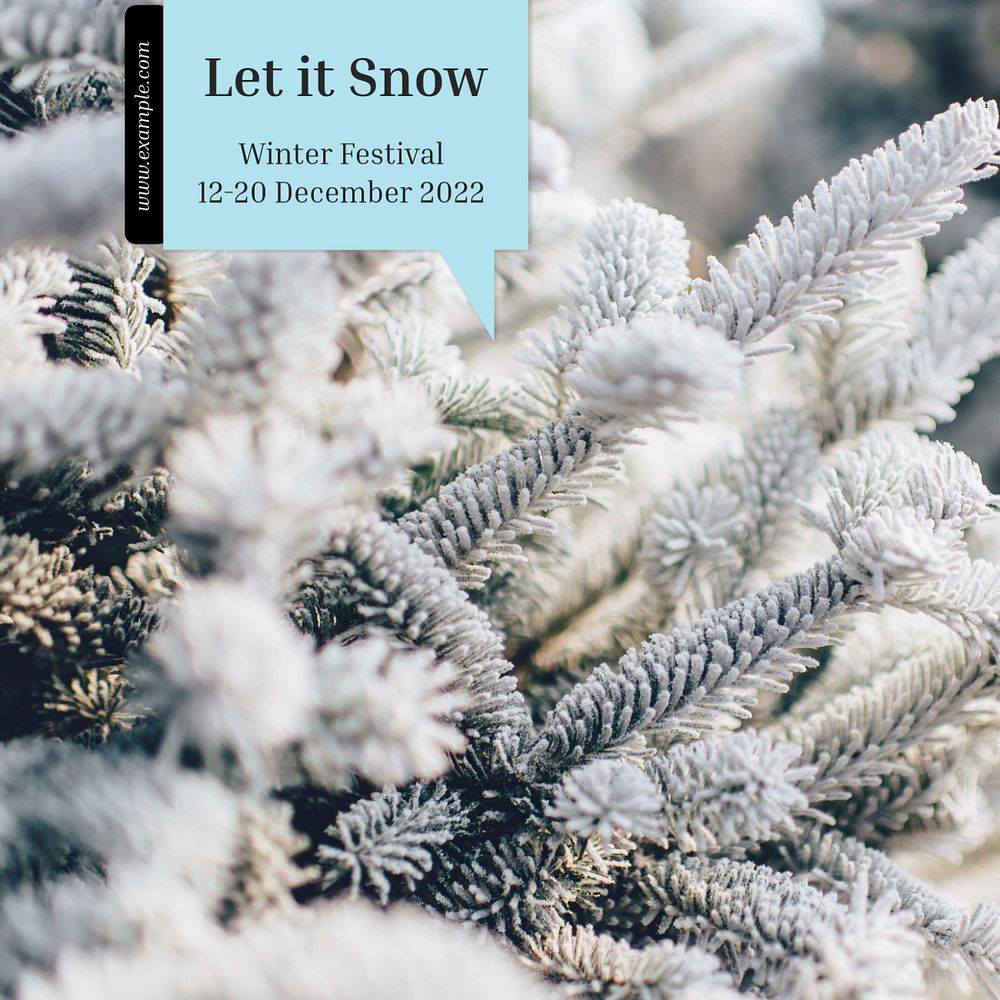 Winter snow festival Instagram post template, editable text