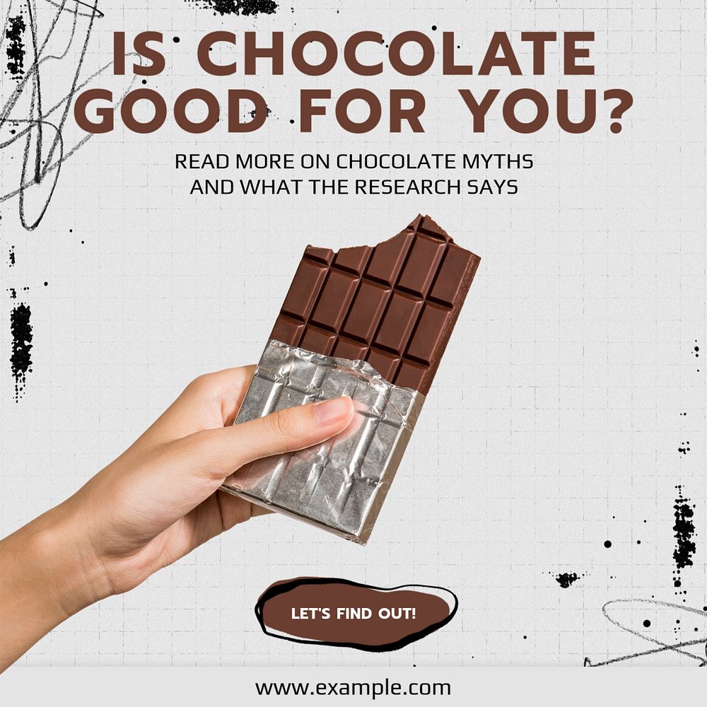 Chocolate nutrition Instagram post template, editable text