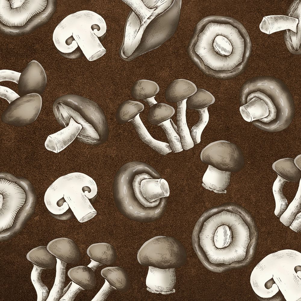 Mushroom pattern editable illustration 