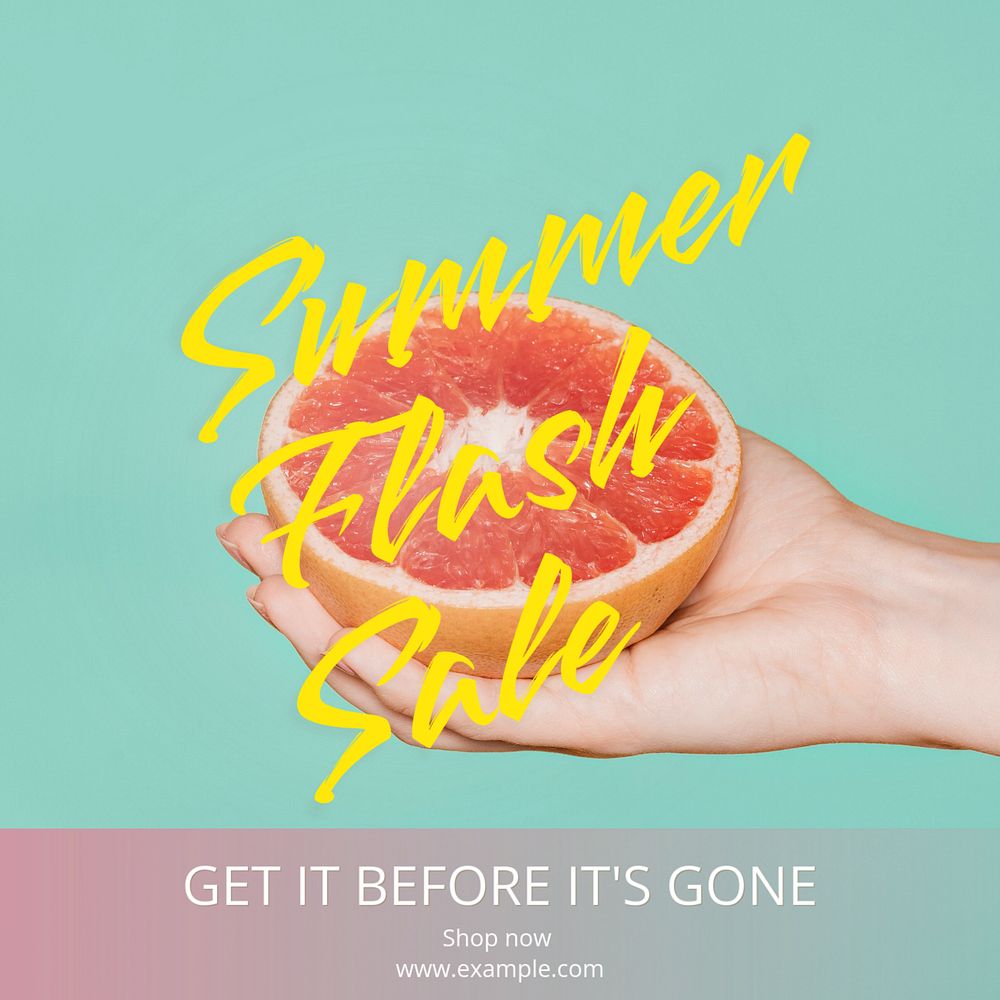 Summer flash sale Instagram post template, editable text