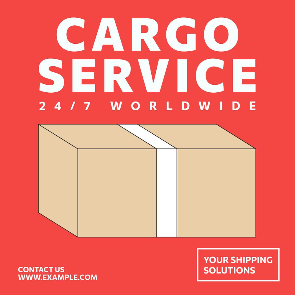 Cargo service Instagram post template, editable text