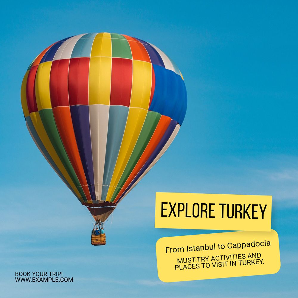 Explore Turkey Instagram post template, editable text