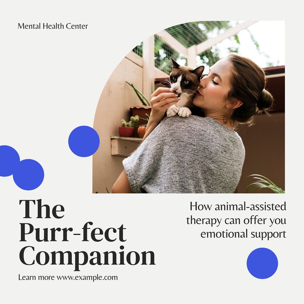 Animal-assisted service Instagram post template, editable text