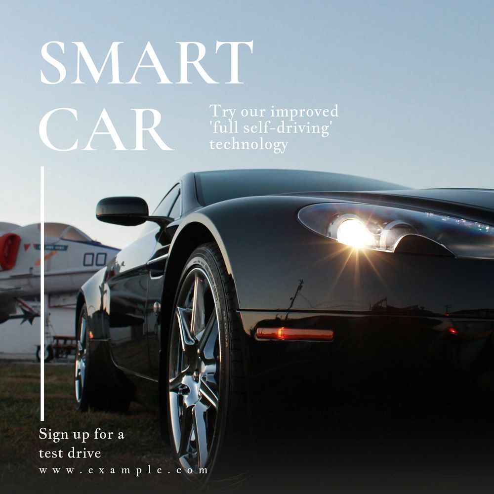 Smart car Instagram post template, editable text