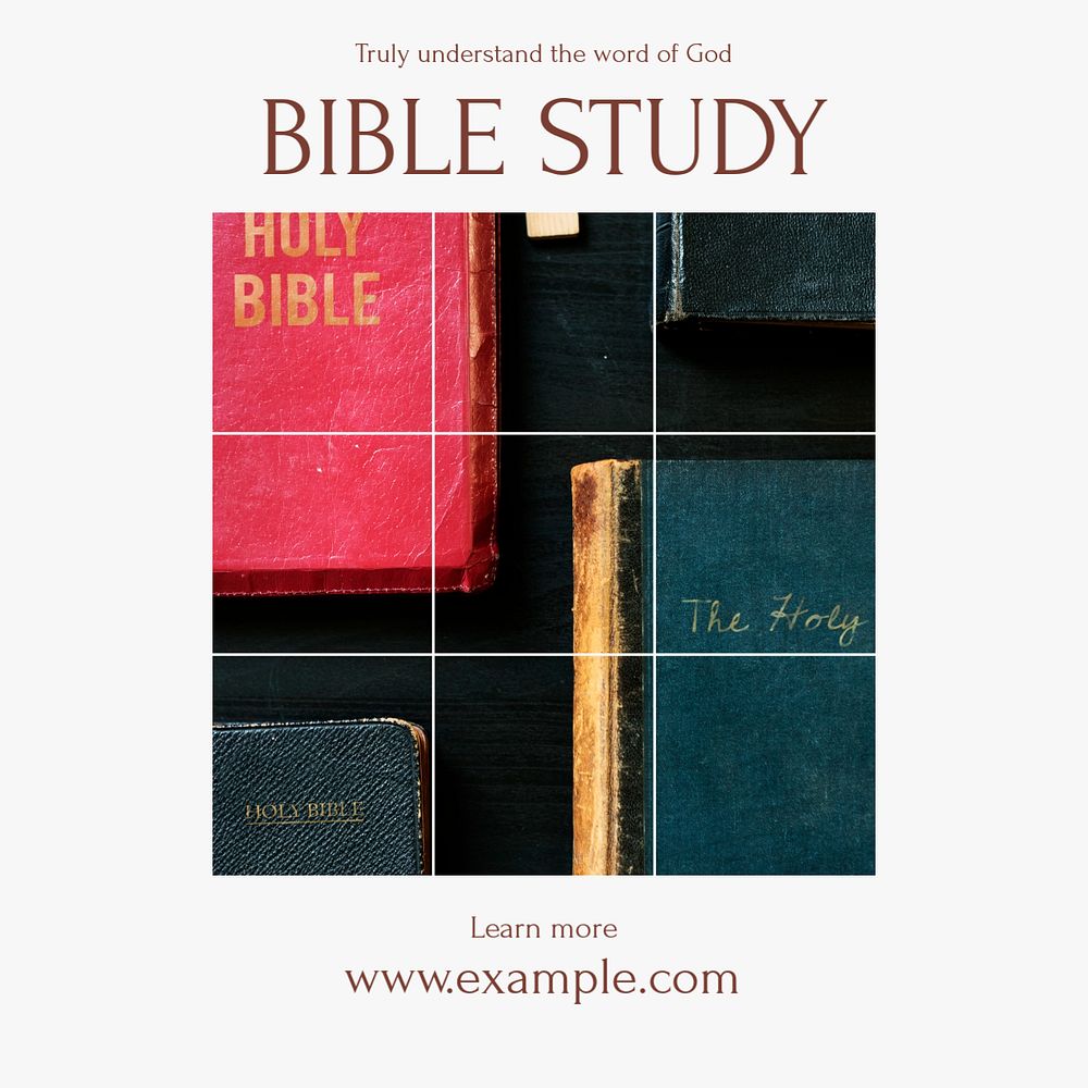 Bible study Instagram post template, editable text