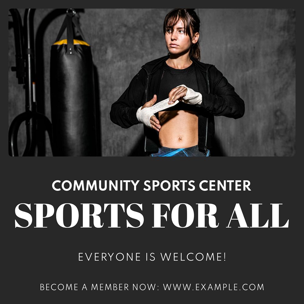 Sports & diversity Instagram post template, editable text