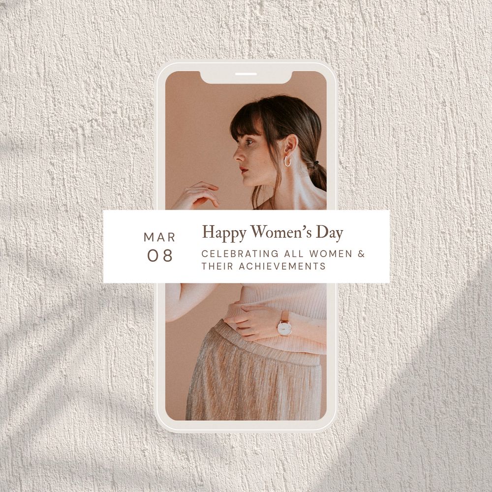 Women's day Instagram post template, editable text