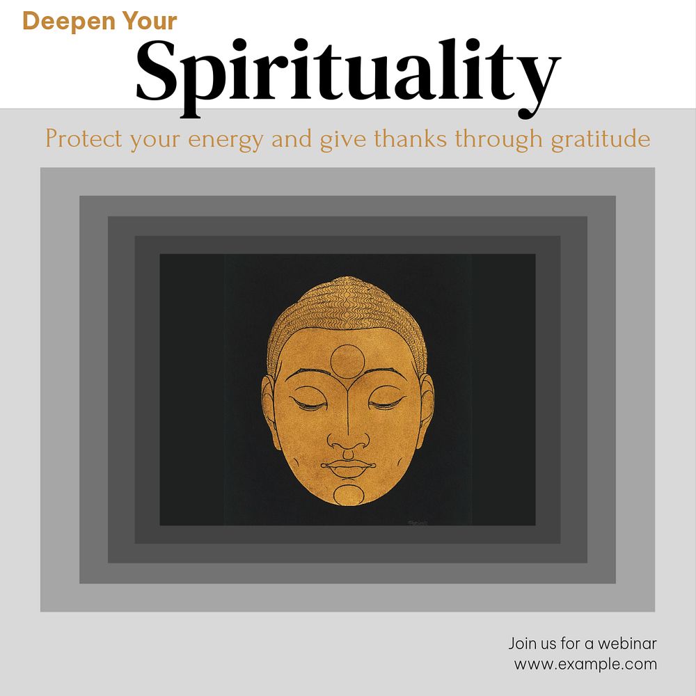 Deepen your spirituality Instagram post template, editable text