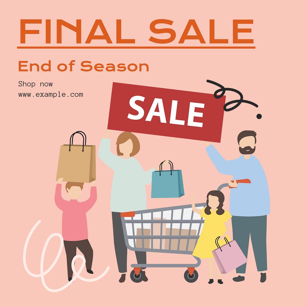 Final sale Instagram post template, editable text