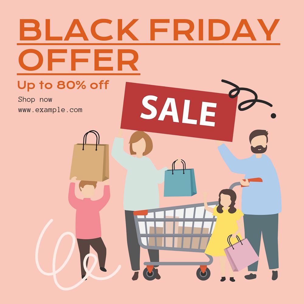 Black Friday offer Instagram post template, editable text