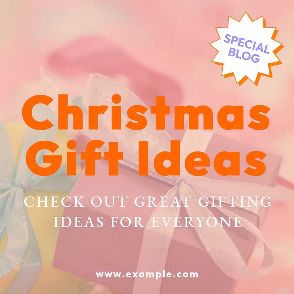 Christmas gift Instagram post template, editable text